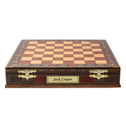 Handmade Inlay Storage Chess Set 30 CM (12") - Vintage Medieval British - Cooper Chess