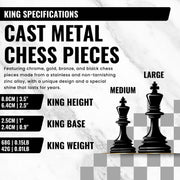 Handmade Inlay Storage Chess Set - Staunton Weighted Classic Figures (Bronze vs Silver) - Cooper Chess