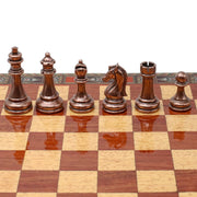 Handmade Inlay Storage Chess Set - Staunton Weighted Classic Figures (Bronze vs Silver) - Cooper Chess