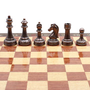 Classic Baroque Metal Chess Set With Solid Wood Storage Board w/ In - Built Drawer - Cooper Chess