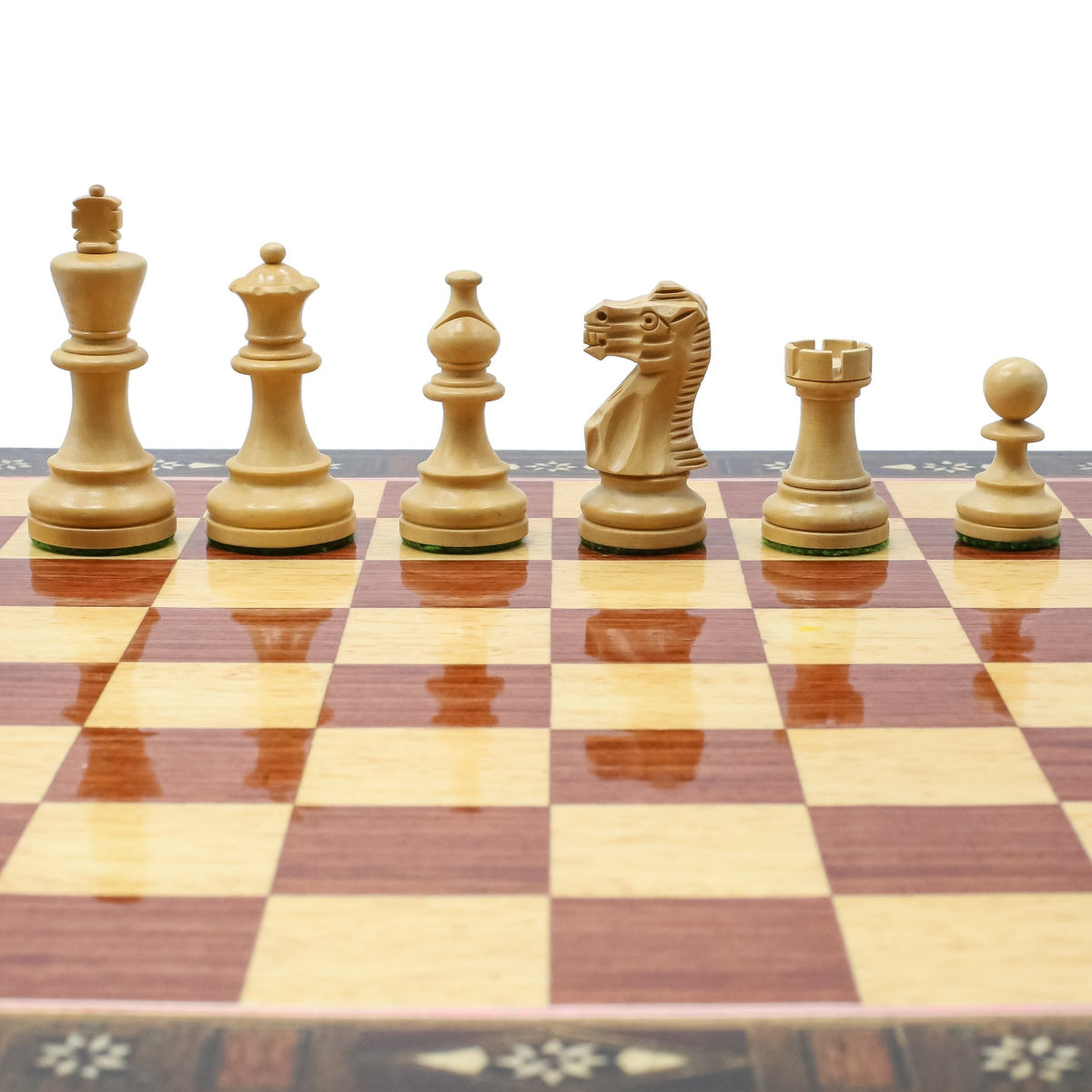 Handmade Inlay Chess Set with Drawer Storage 38 CM (15") - Weighted German Staunton Pieces w/ Extra Queens - Cooper Chess