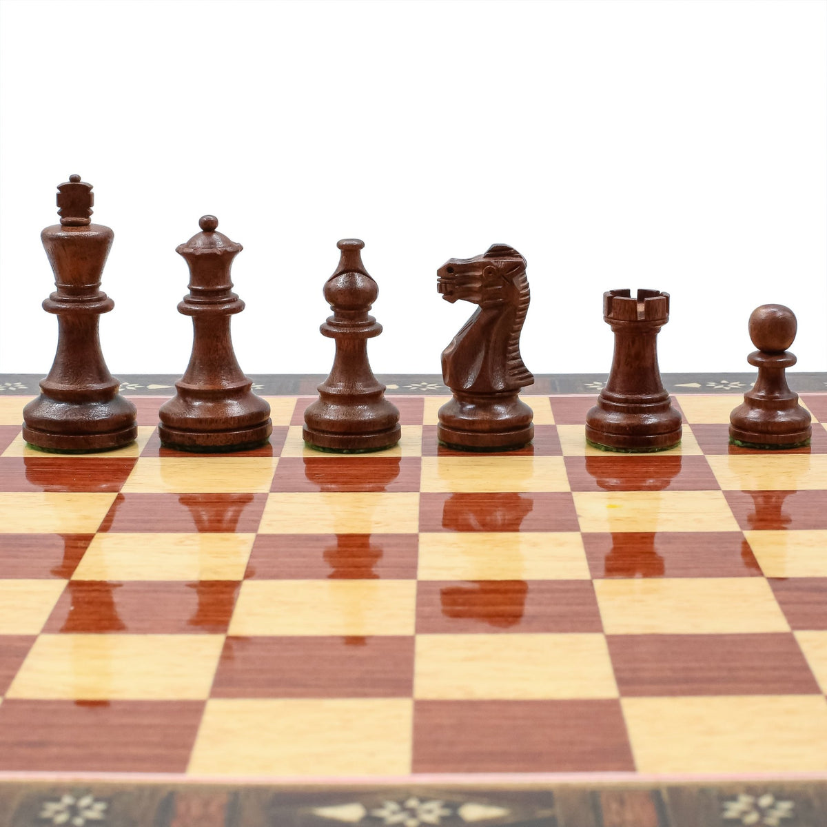 Handmade Inlay Chess Set with Drawer Storage 38 CM (15") - Weighted German Staunton Pieces w/ Extra Queens - Cooper Chess