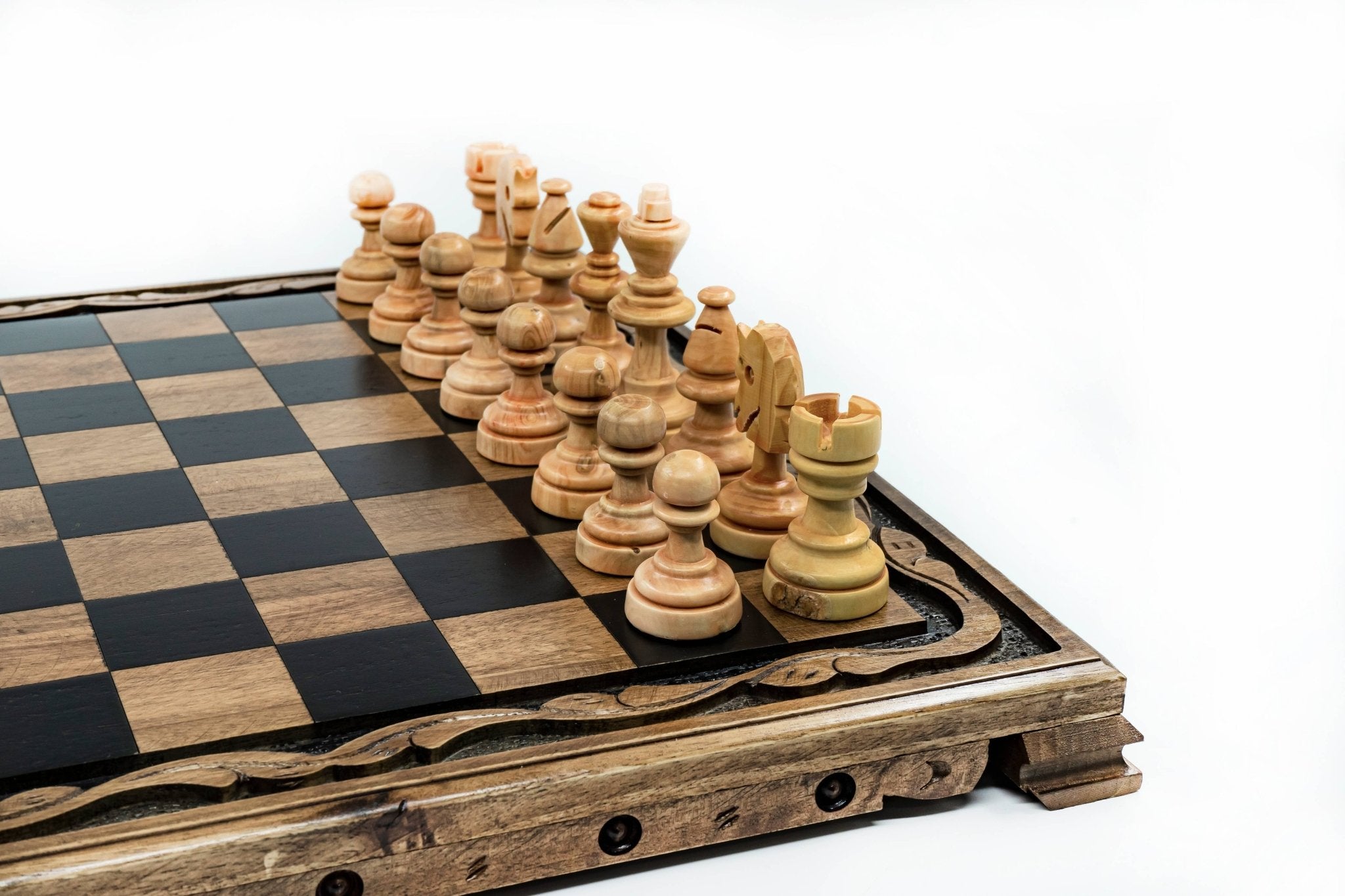 Hand - Carved Solid Wood Chess Set | 36 cm (14 inch) - Cooper Chess