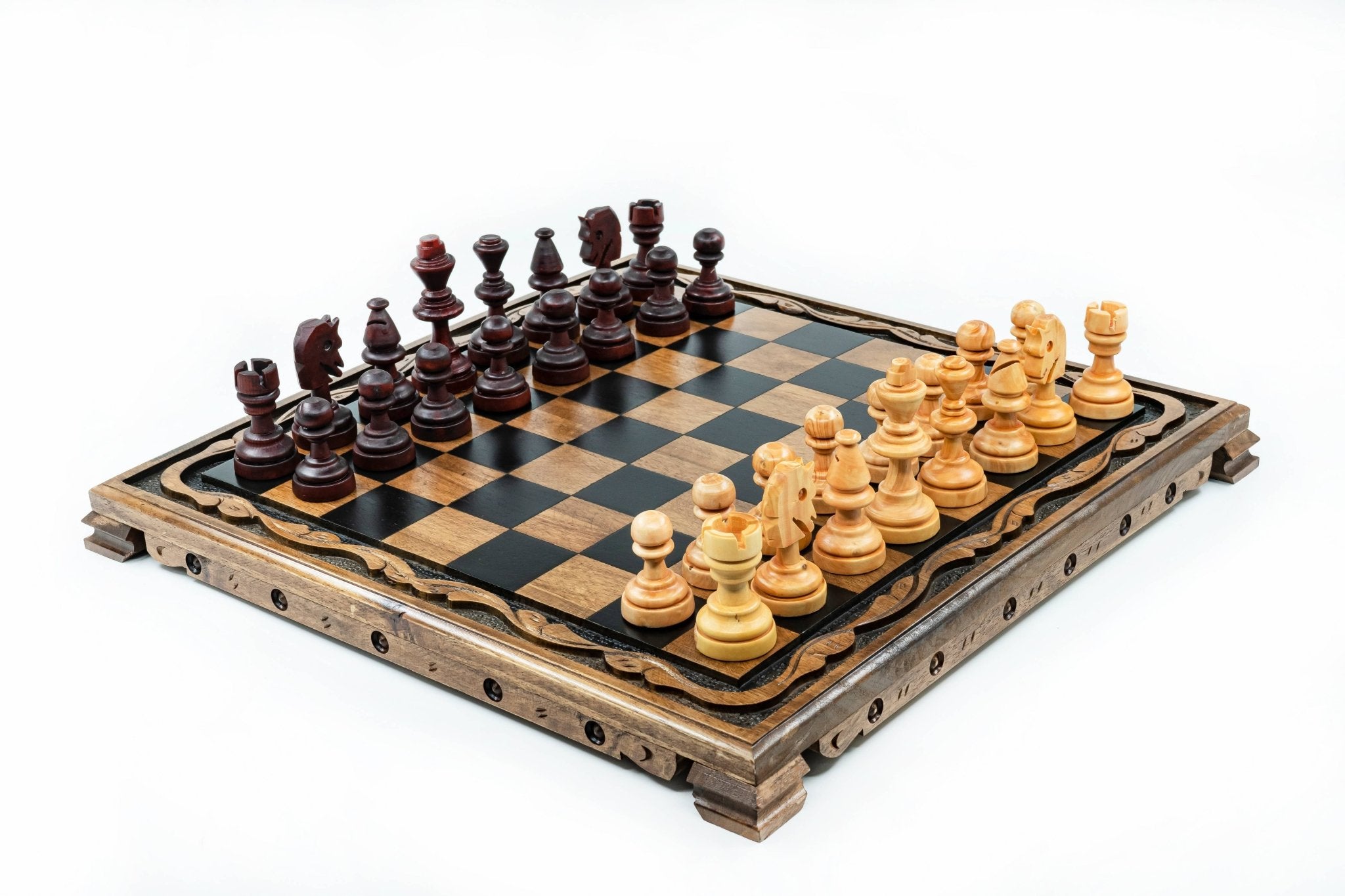 Hand - Carved Solid Wood Chess Set | 36 cm (14 inch) - Cooper Chess