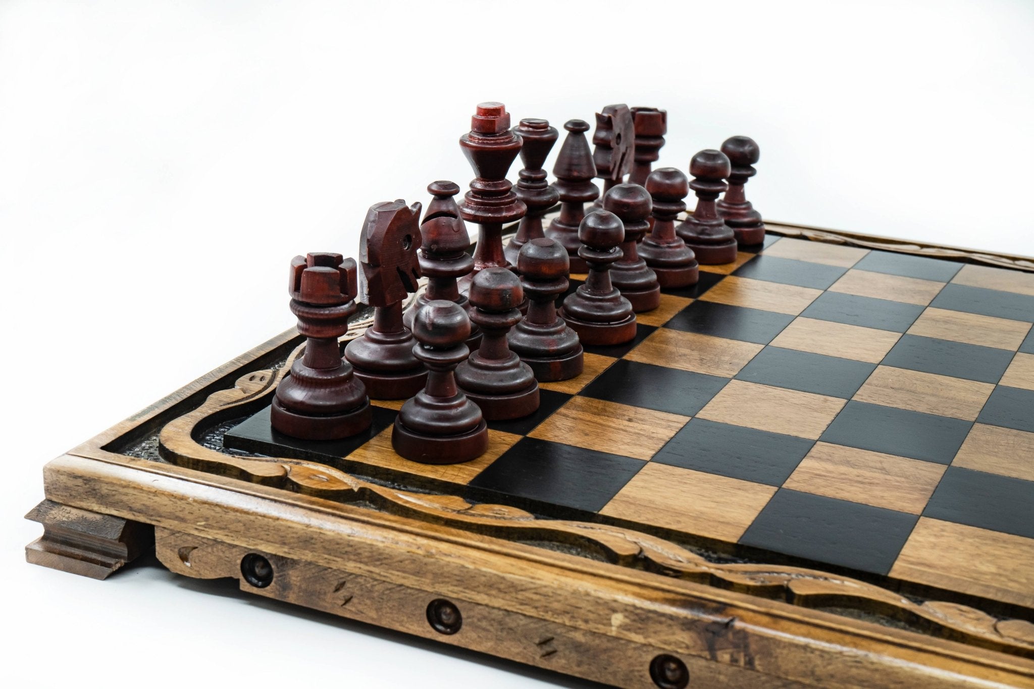 Hand - Carved Solid Wood Chess Set | 36 cm (14 inch) - Cooper Chess