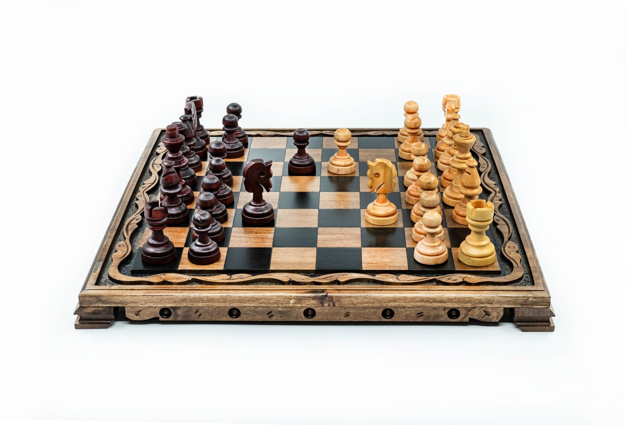 Hand - Carved Solid Wood Chess Set | 36 cm (14 inch) - Cooper Chess