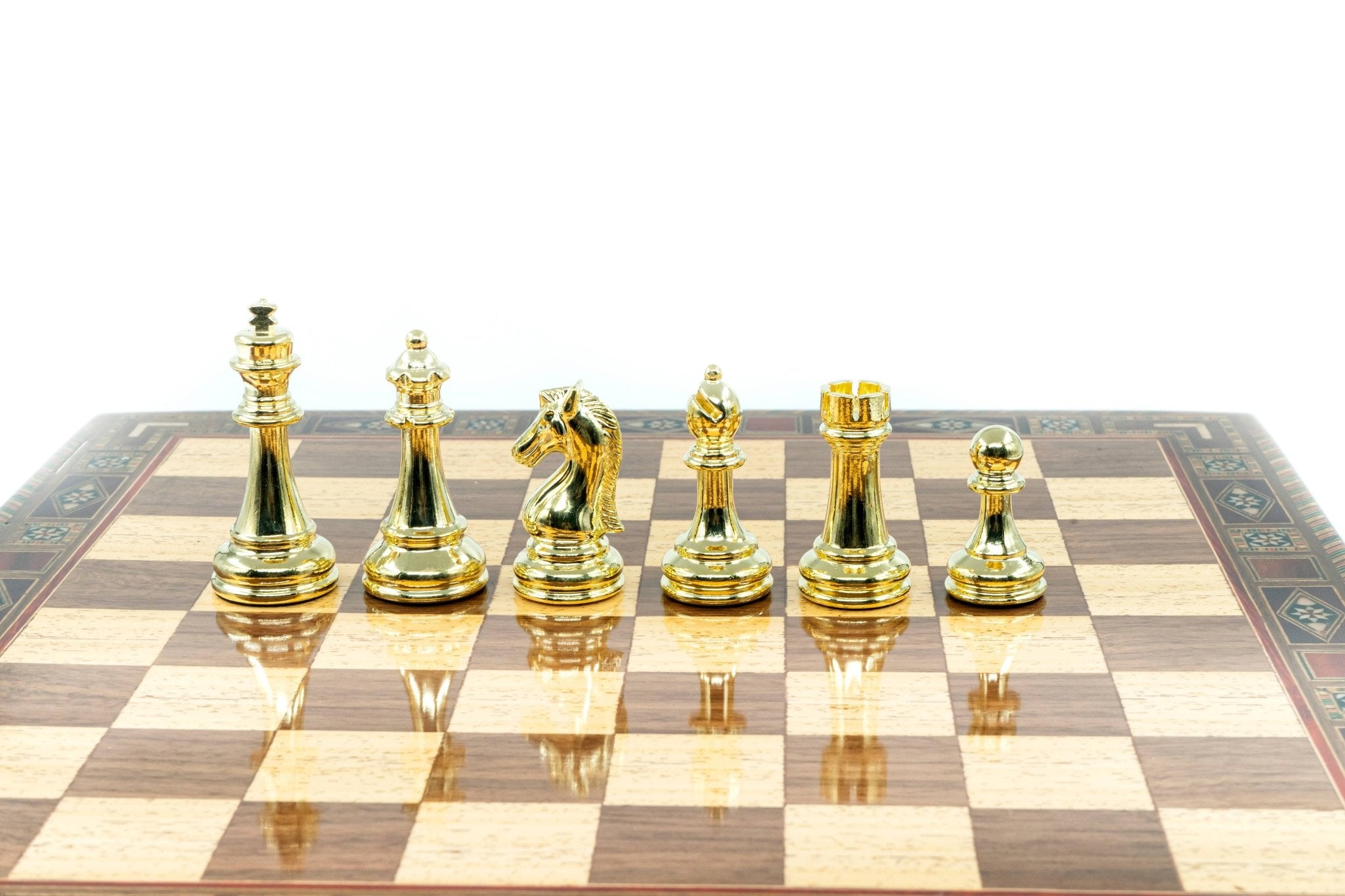 Handmade Metal Chess Set with Storage | Solid Wood Board – 38 cm (15 inch) - Cooper Chess