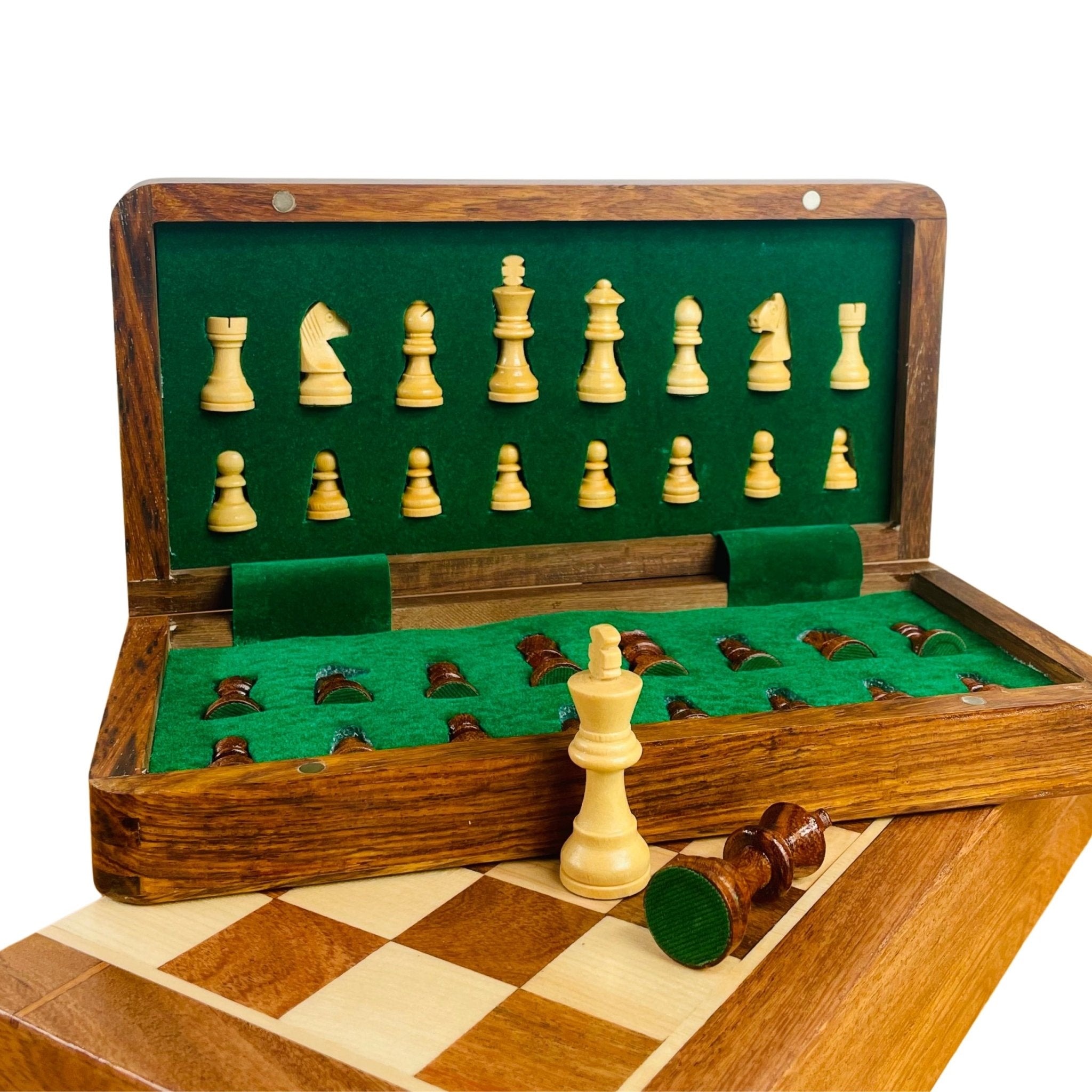 Foldable Magnetic Chess Set | Handmade Travel Chess Set - Cooper Chess