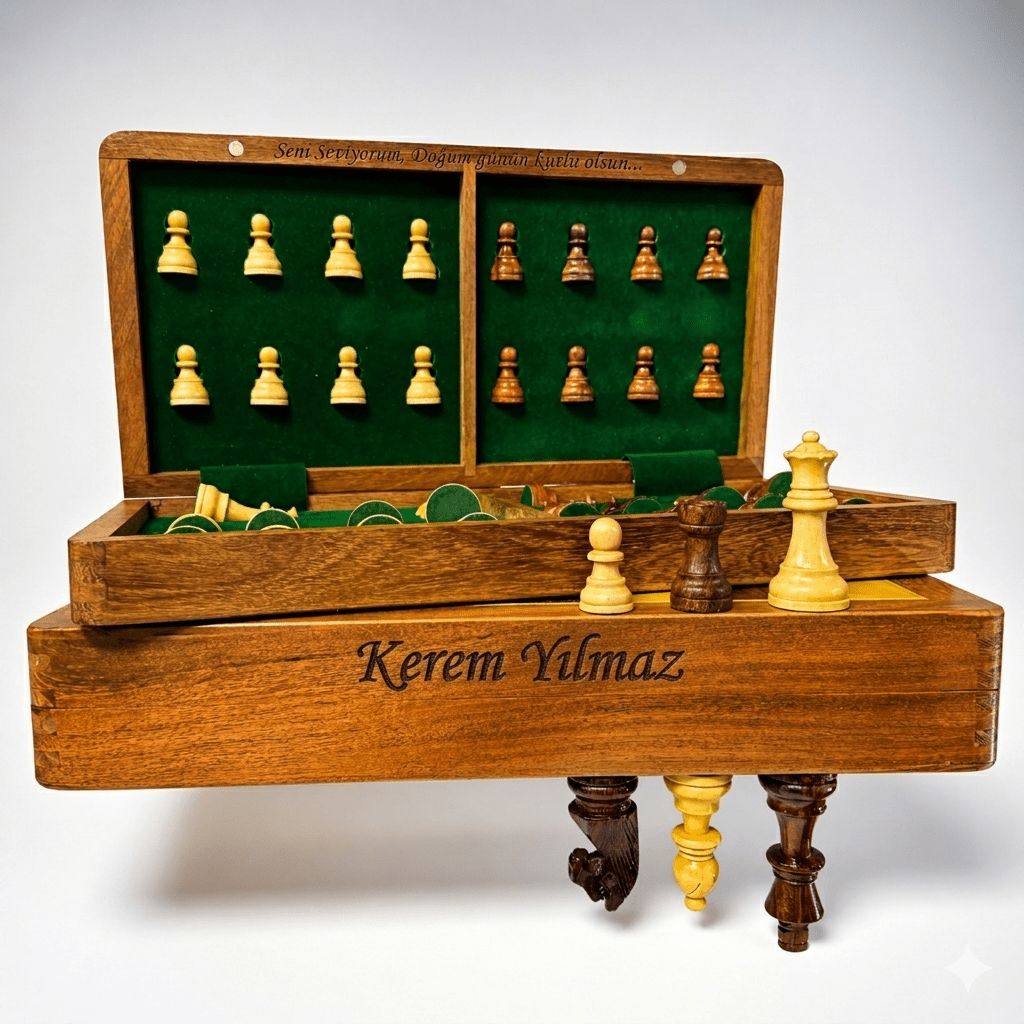 Custom Design Engraved Foldable Magnetic Chess Set | Handmade Travel Chess Set - Cooper Chess