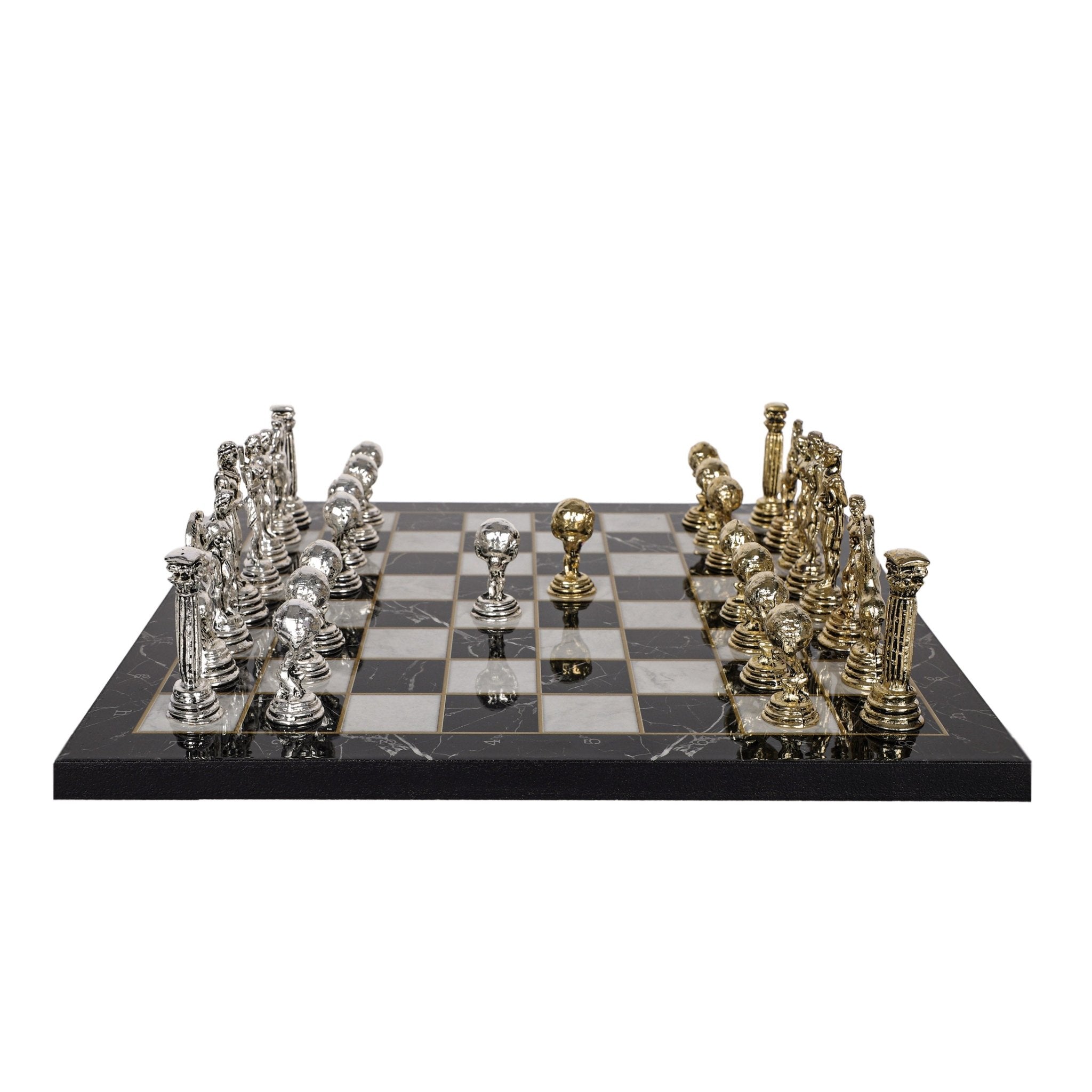 Greek Mythology Hercules Metal Chess Set | Wooden Chess Board 30CM (12") - Cooper Chess