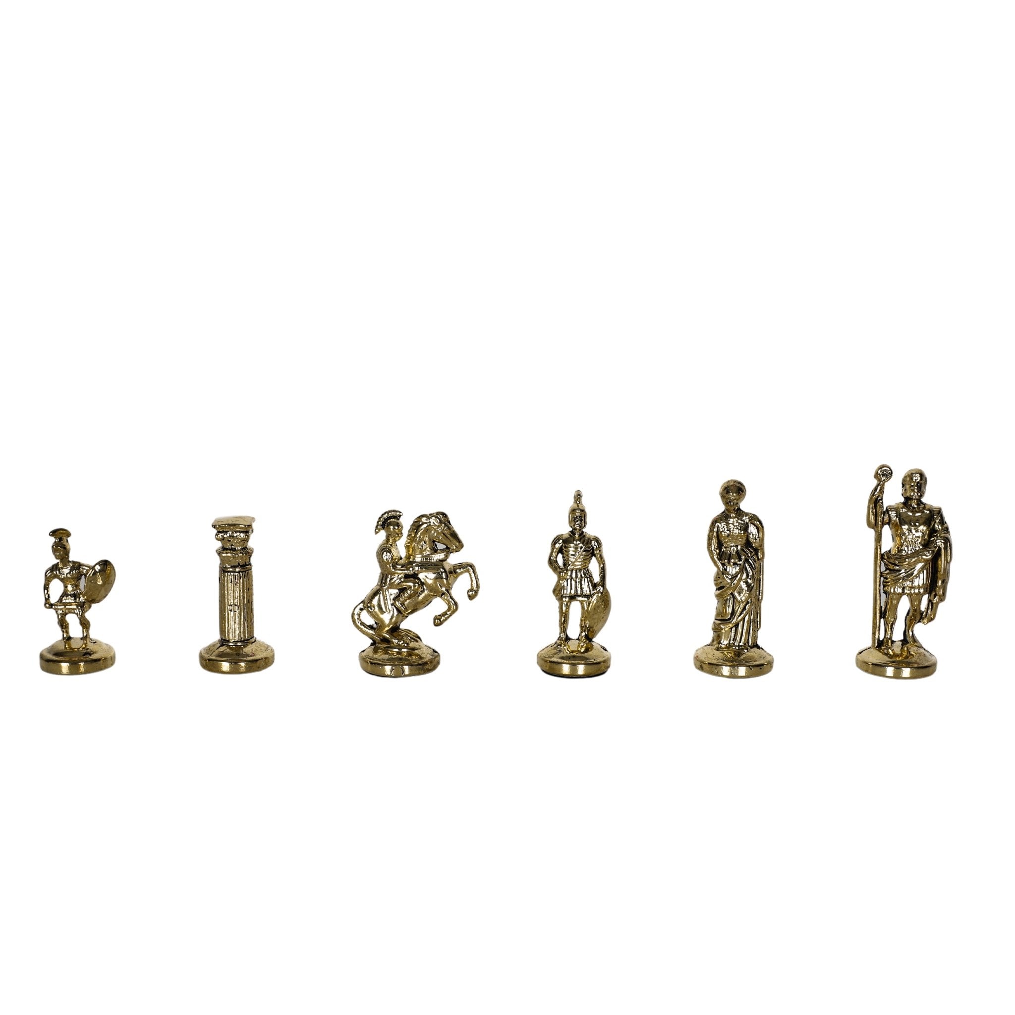 Roman Empire Caesar Metal Chess Set | Wooden Chess Board 30CM (12") | Model 1 - Cooper Chess