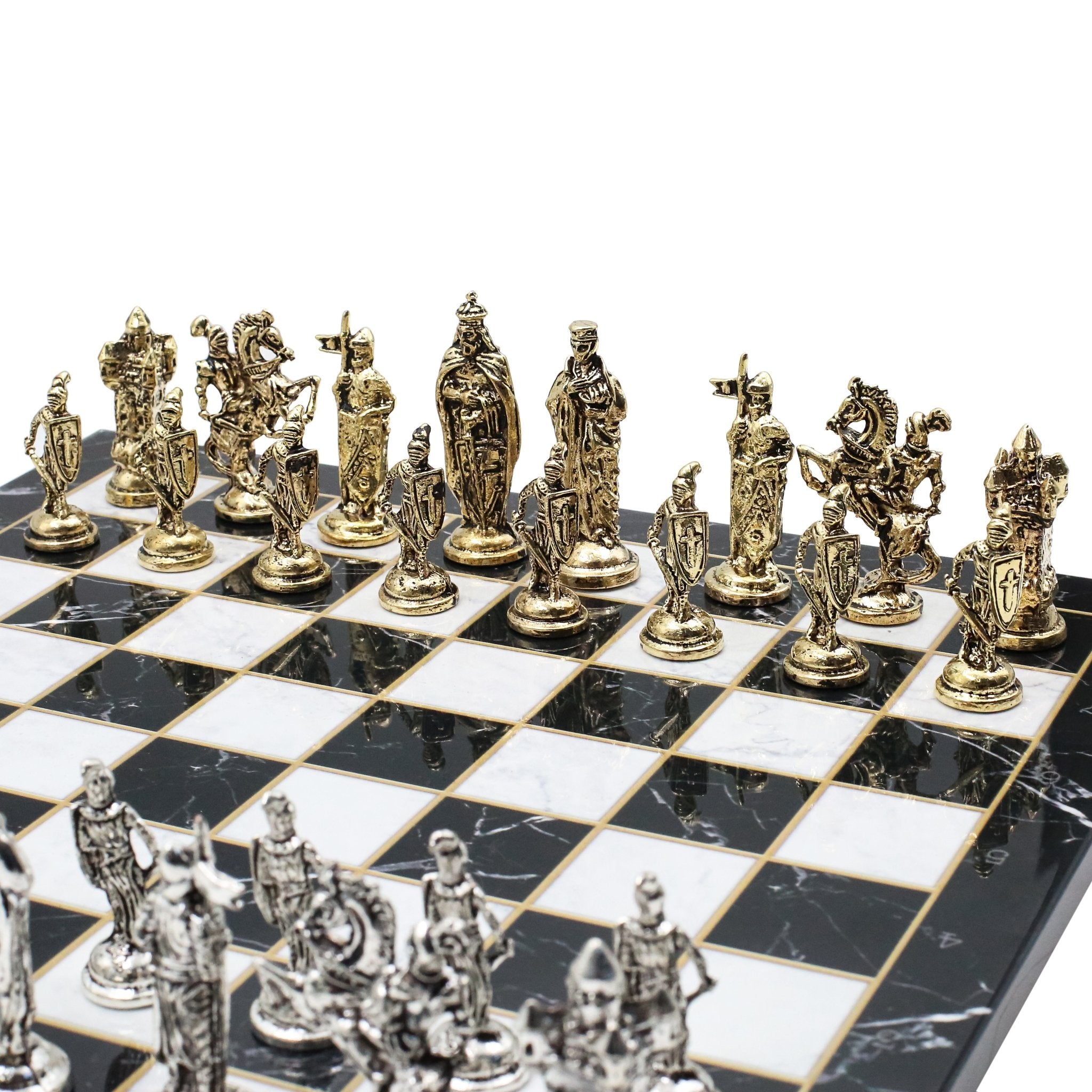 Royal British Metal Chess Set | Wooden Chess Board 37CM (15") - Cooper Chess