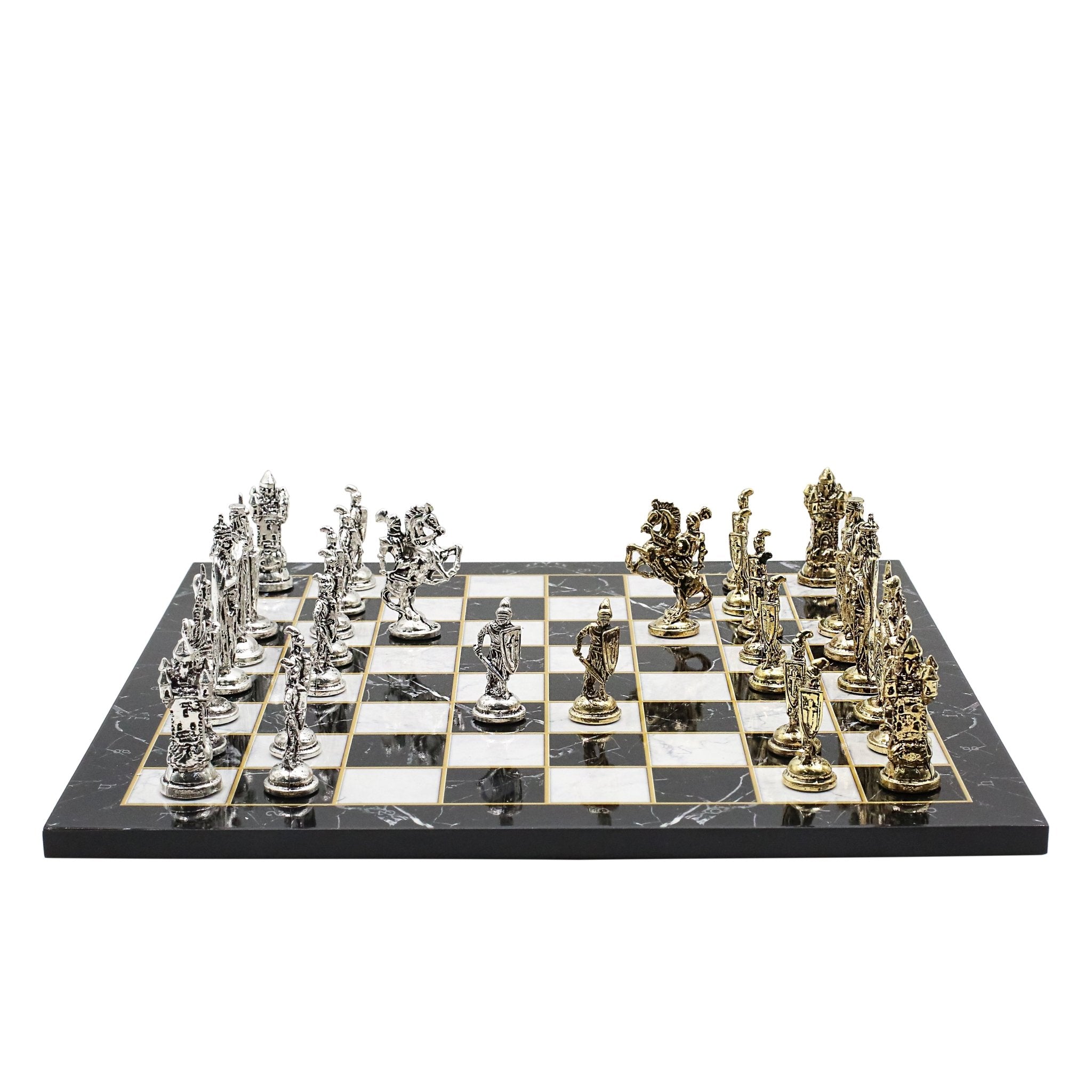 Royal British Metal Chess Set | Wooden Chess Board 37CM (15") - Cooper Chess