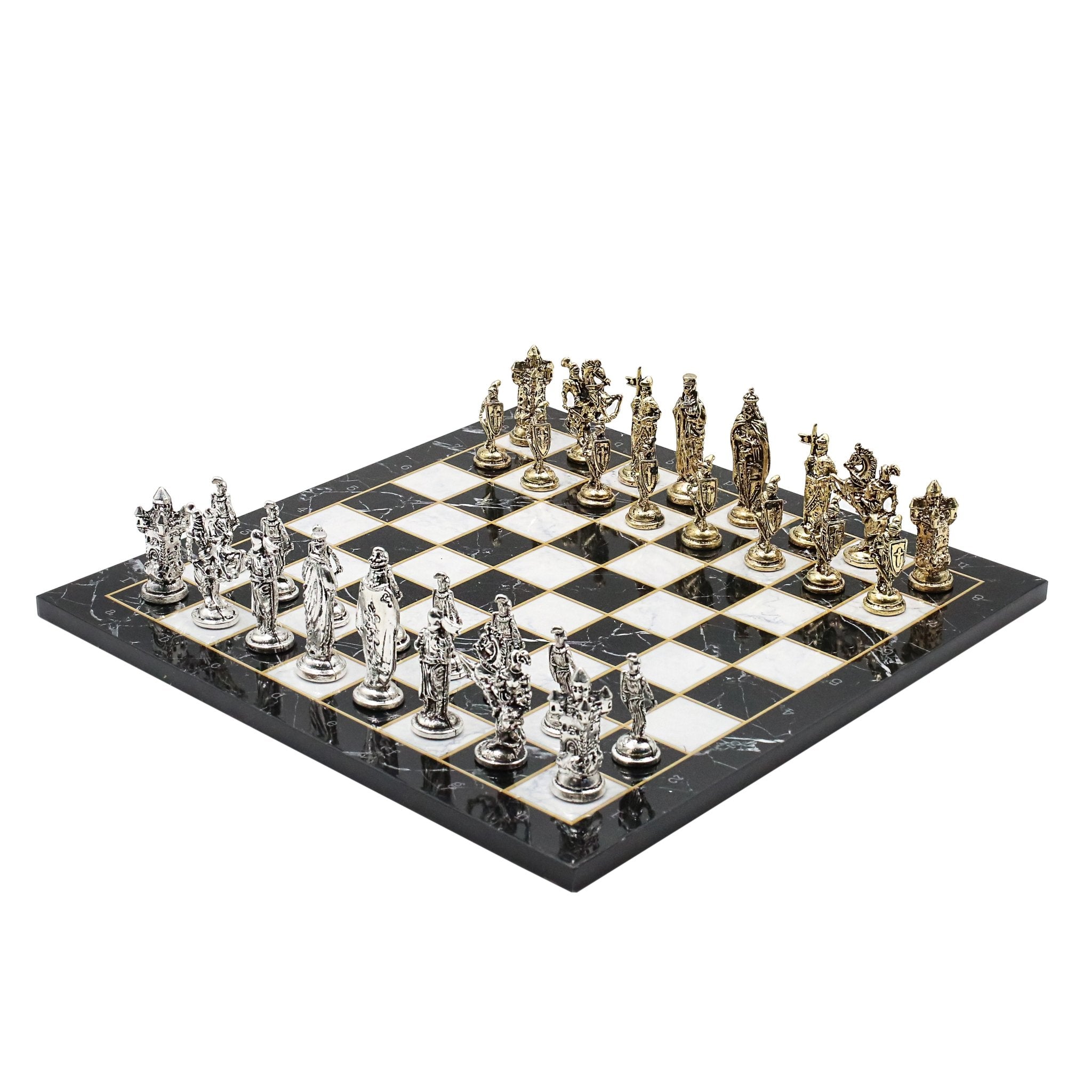 Royal British Metal Chess Set | Wooden Chess Board 37CM (15") - Cooper Chess