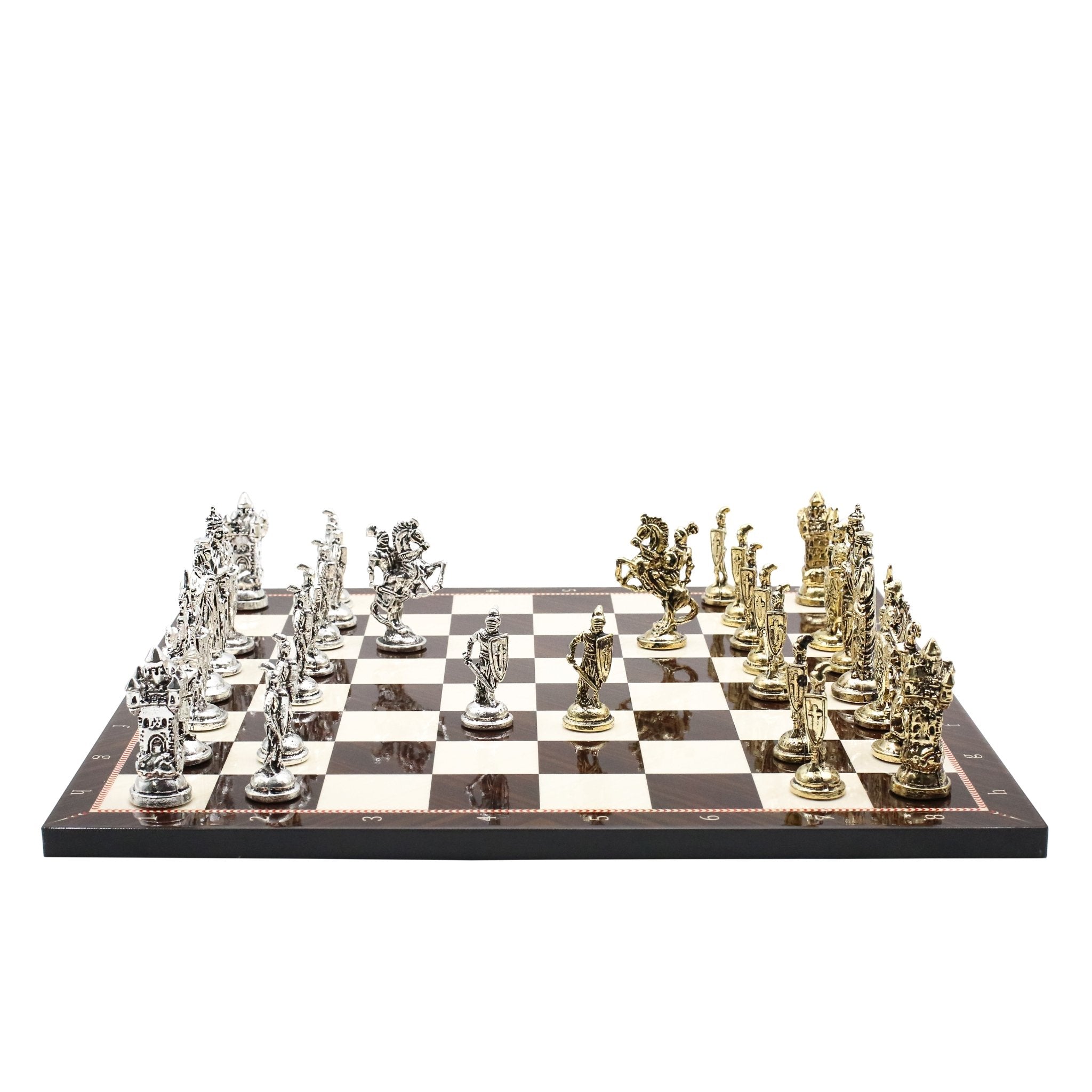 Royal British Metal Chess Set | Wooden Chess Board 37CM (15") - Cooper Chess