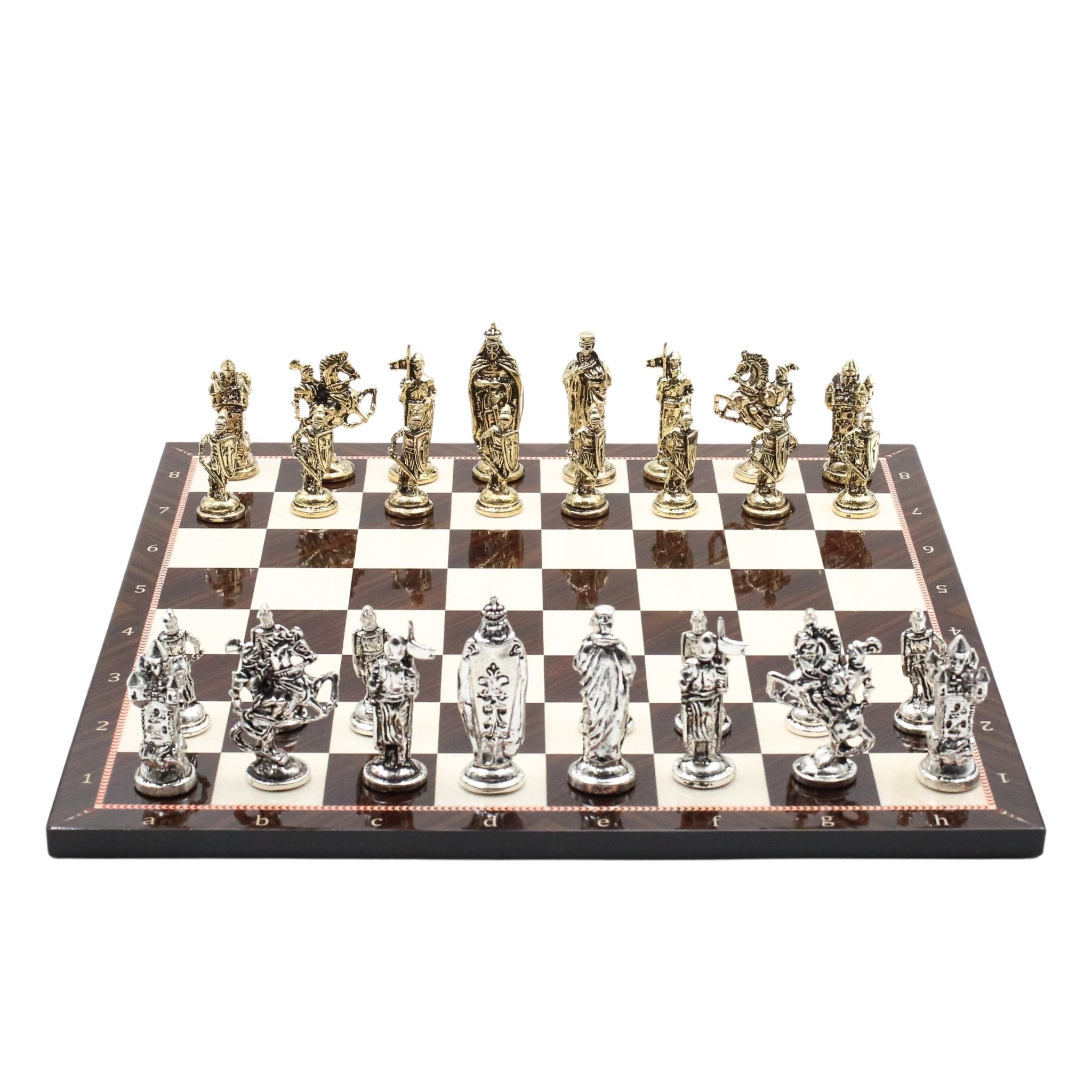 Royal British Metal Chess Set | Wooden Chess Board 37CM (15") - Cooper Chess