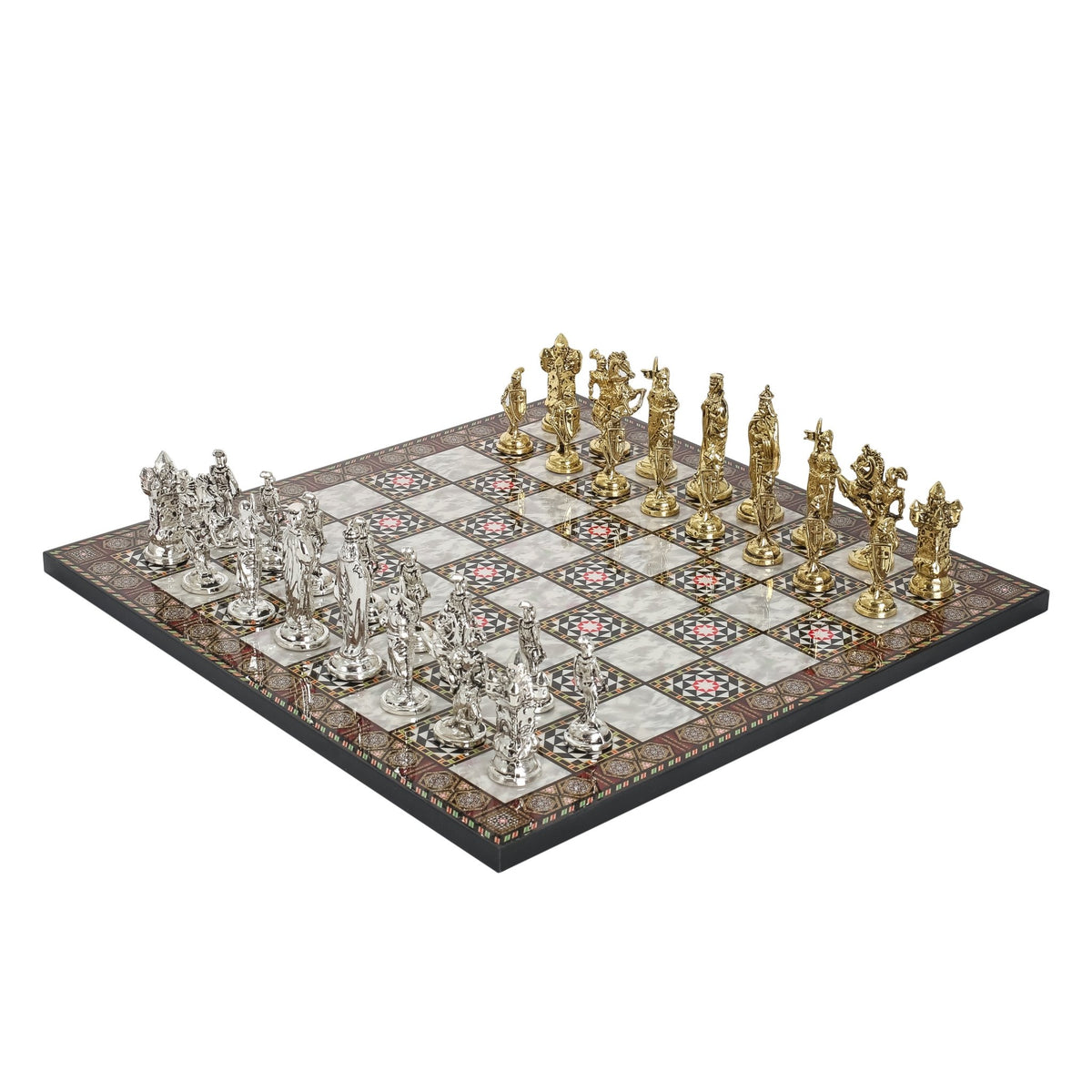 Royal British Metal Chess Set | Wooden Chess Board 37CM (15") - Cooper Chess