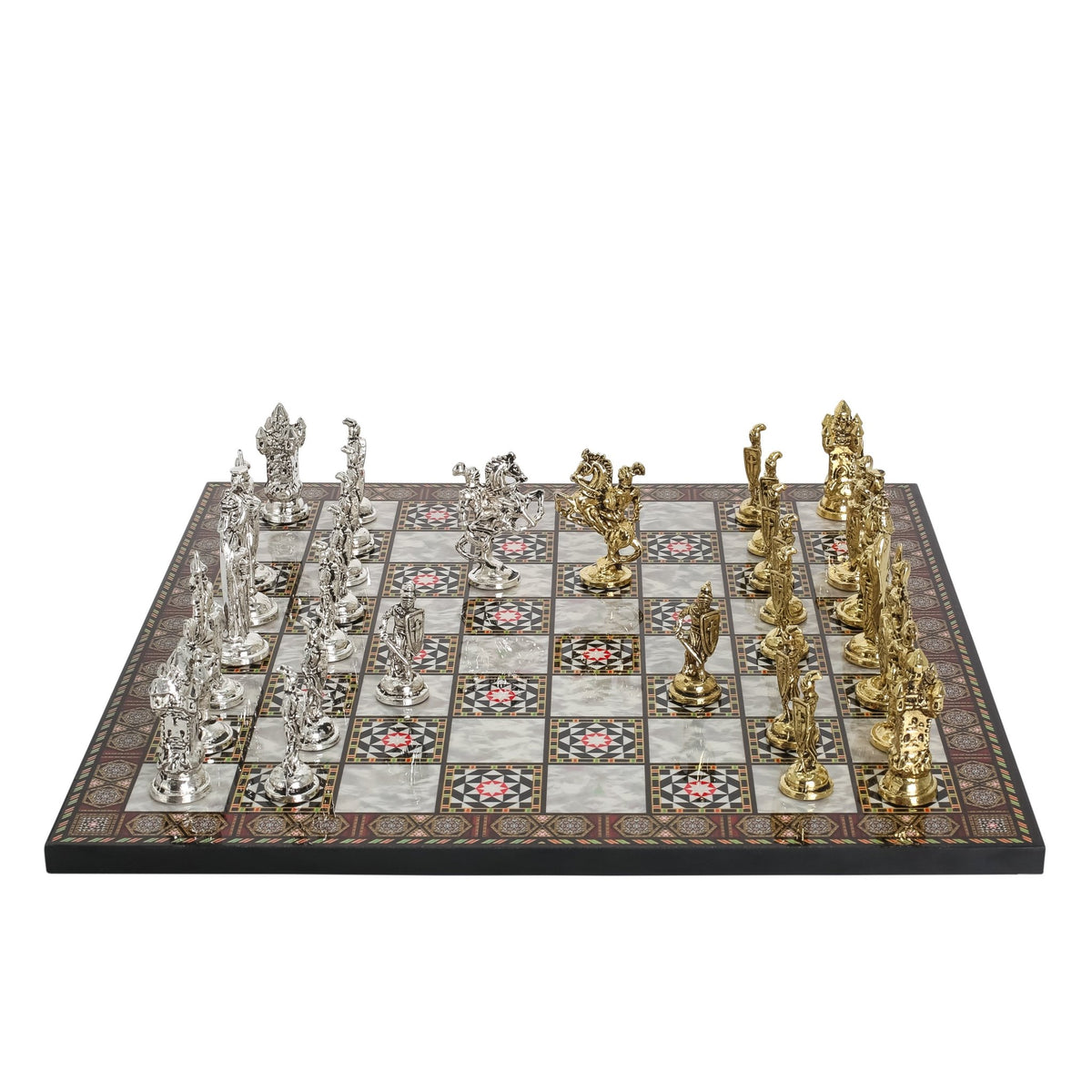 Royal British Metal Chess Set | Wooden Chess Board 37CM (15") - Cooper Chess
