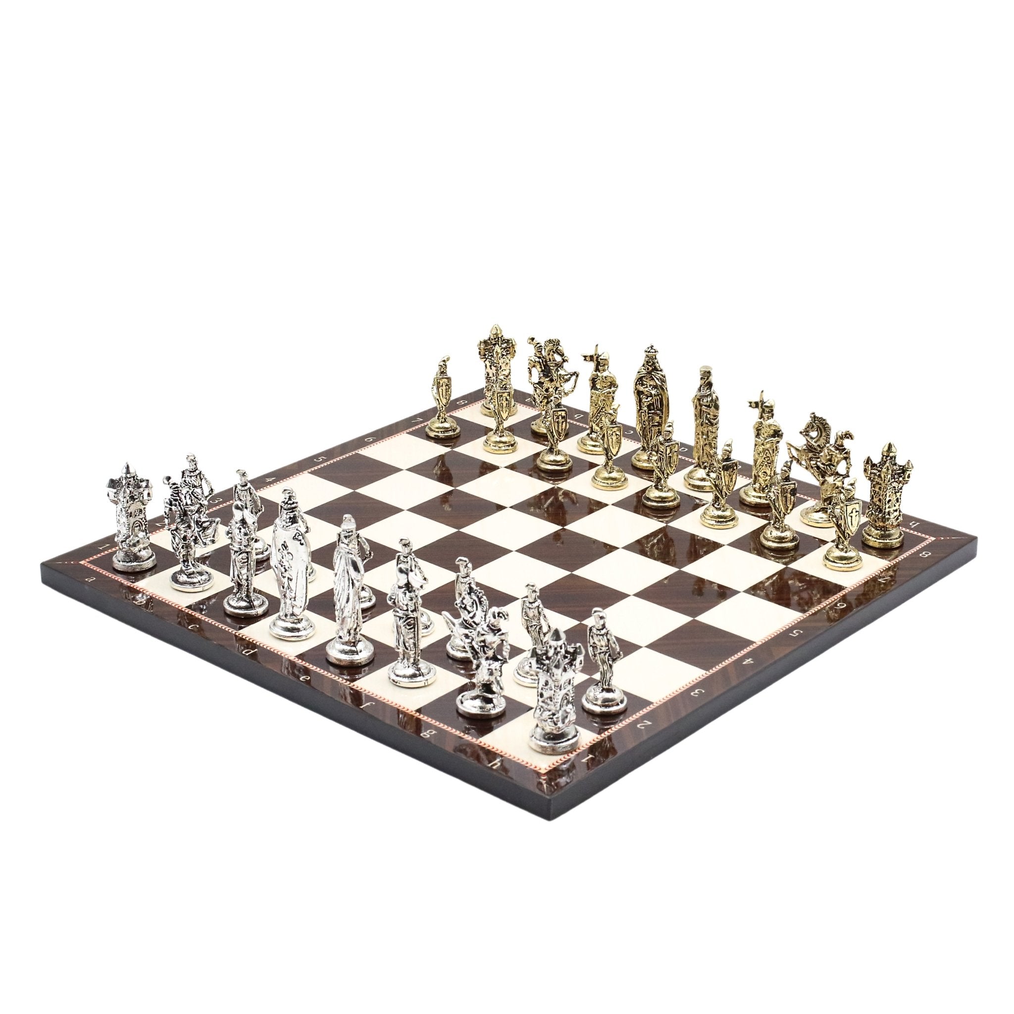 Royal British Metal Chess Set | Wooden Chess Board 37CM (15") - Cooper Chess