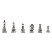 Crystal Baroque Metal Chess Set | Gold - Silver | Wooden Chess Board 37CM (15") - Cooper Chess
