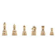 Crystal Baroque Metal Chess Set | Gold - Silver | Wooden Chess Board 37CM (15") - Cooper Chess