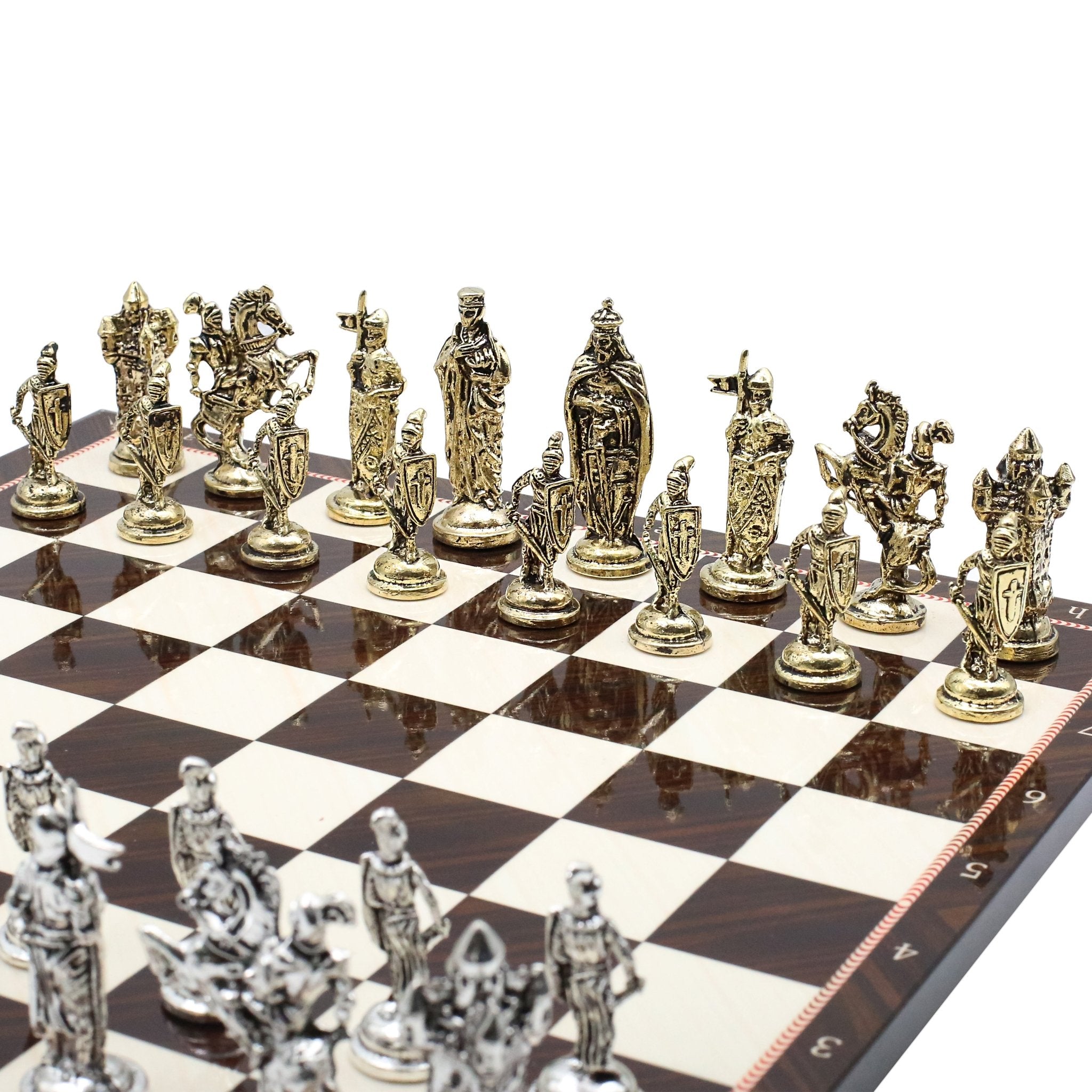 Royal British Metal Chess Set | Wooden Chess Board 37CM (15") - Cooper Chess