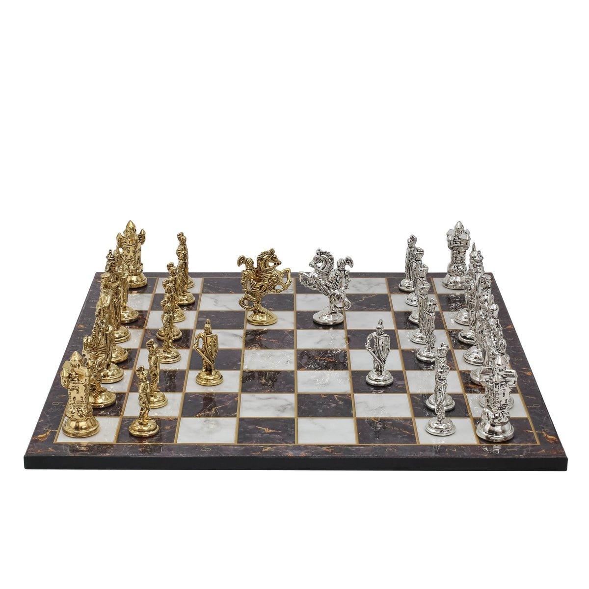 Royal British Metal Chess Set | Wooden Chess Board 37CM (15") - Cooper Chess