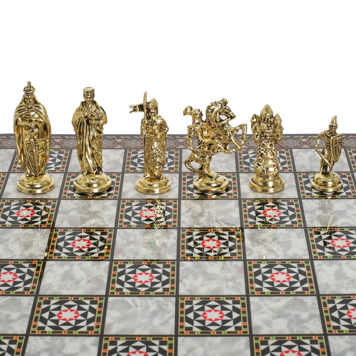 Royal British Metal Chess Set | Wooden Chess Board 37CM (15") - Cooper Chess