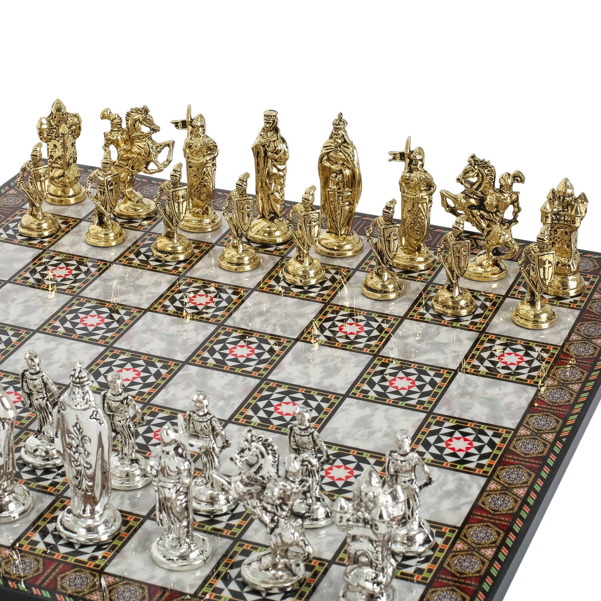 Royal British Metal Chess Set | Wooden Chess Board 37CM (15") - Cooper Chess