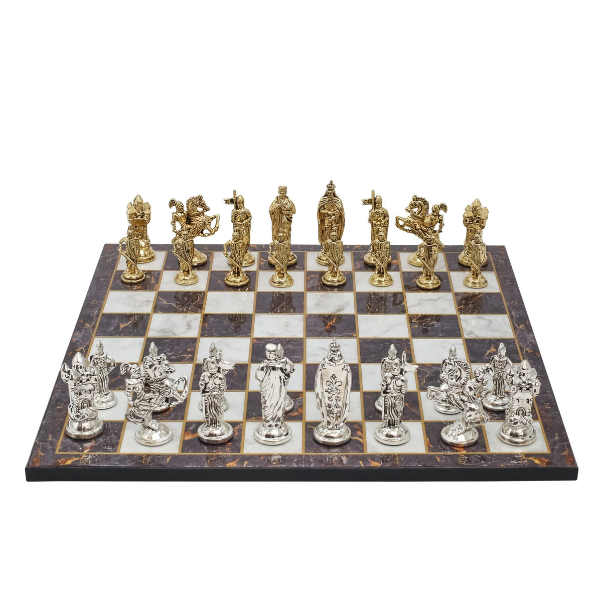 Royal British Metal Chess Set | Wooden Chess Board 37CM (15") - Cooper Chess