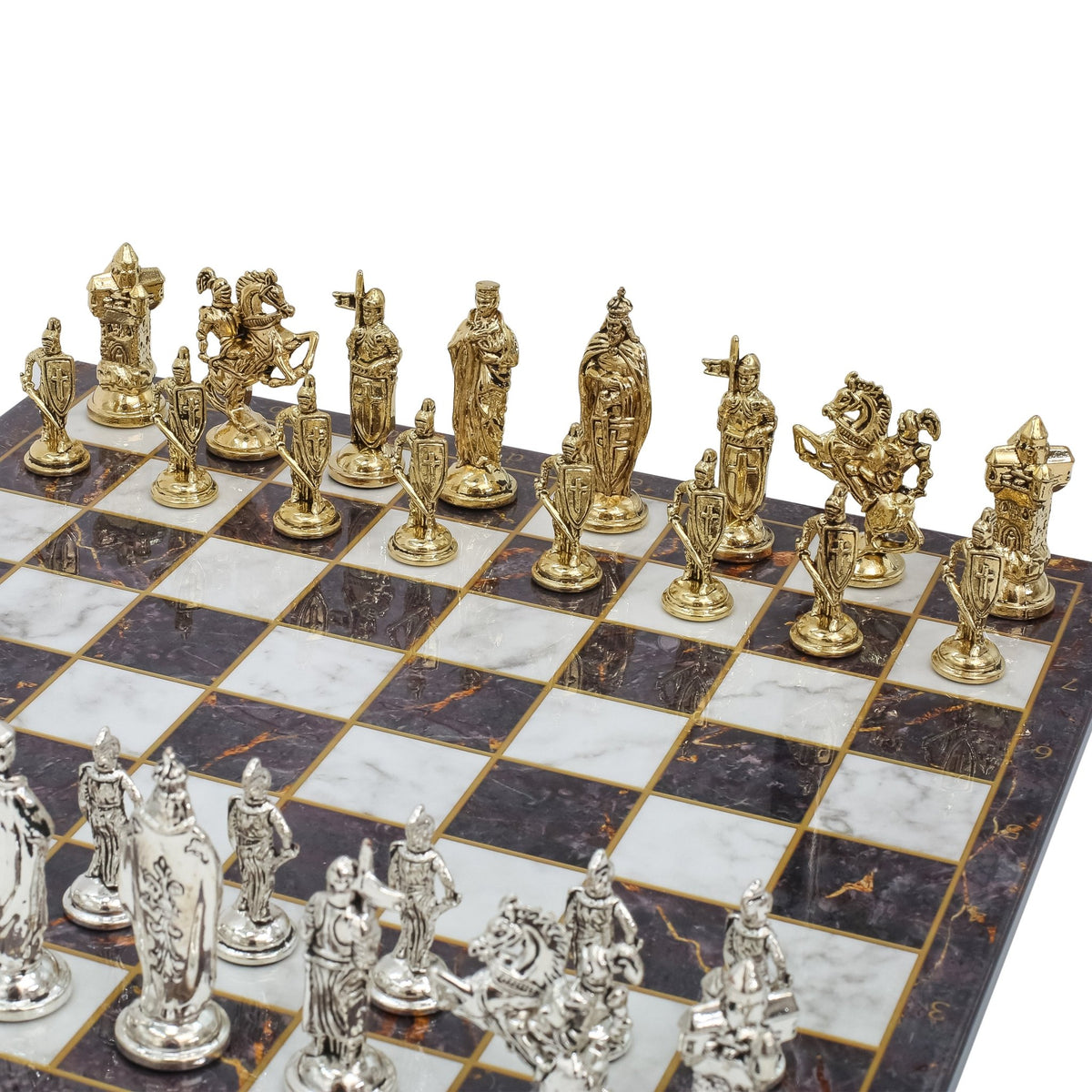 Royal British Metal Chess Set | Wooden Chess Board 37CM (15") - Cooper Chess