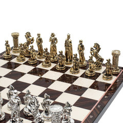 British Army Chess Set | Wooden Chess Board 30CM (12") with Die Cast Metal Chessmen - Cooper Chess