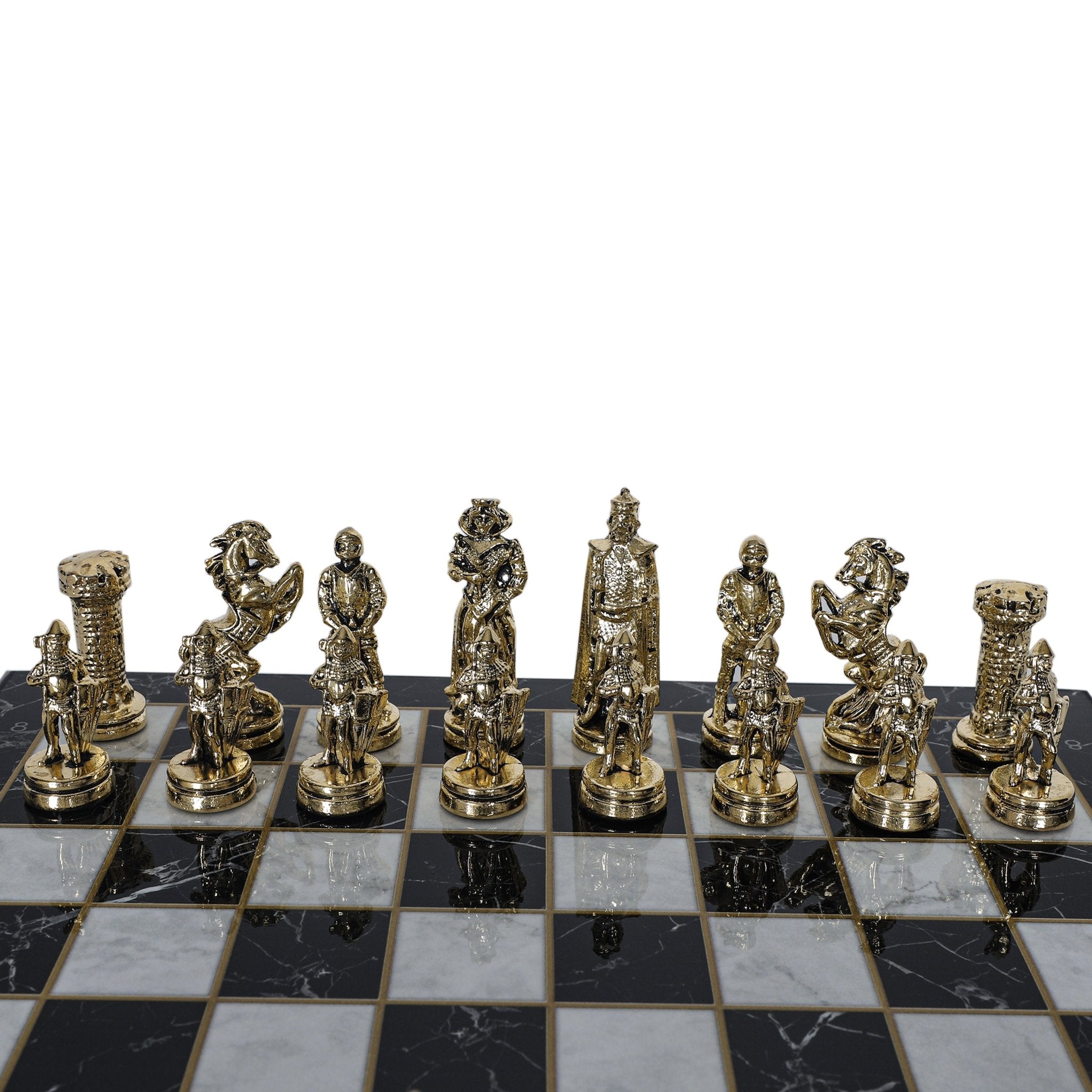 British Army Chess Set | Wooden Chess Board 30CM (12") with Die Cast Metal Chessmen - Cooper Chess