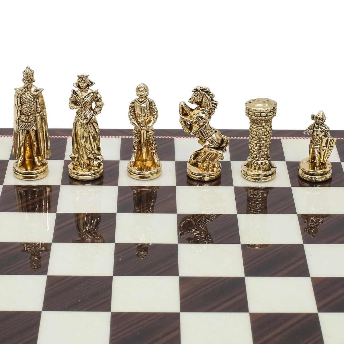 British Army Metal Chess Set | Wooden Chess Board 30CM (12") - Cooper Chess