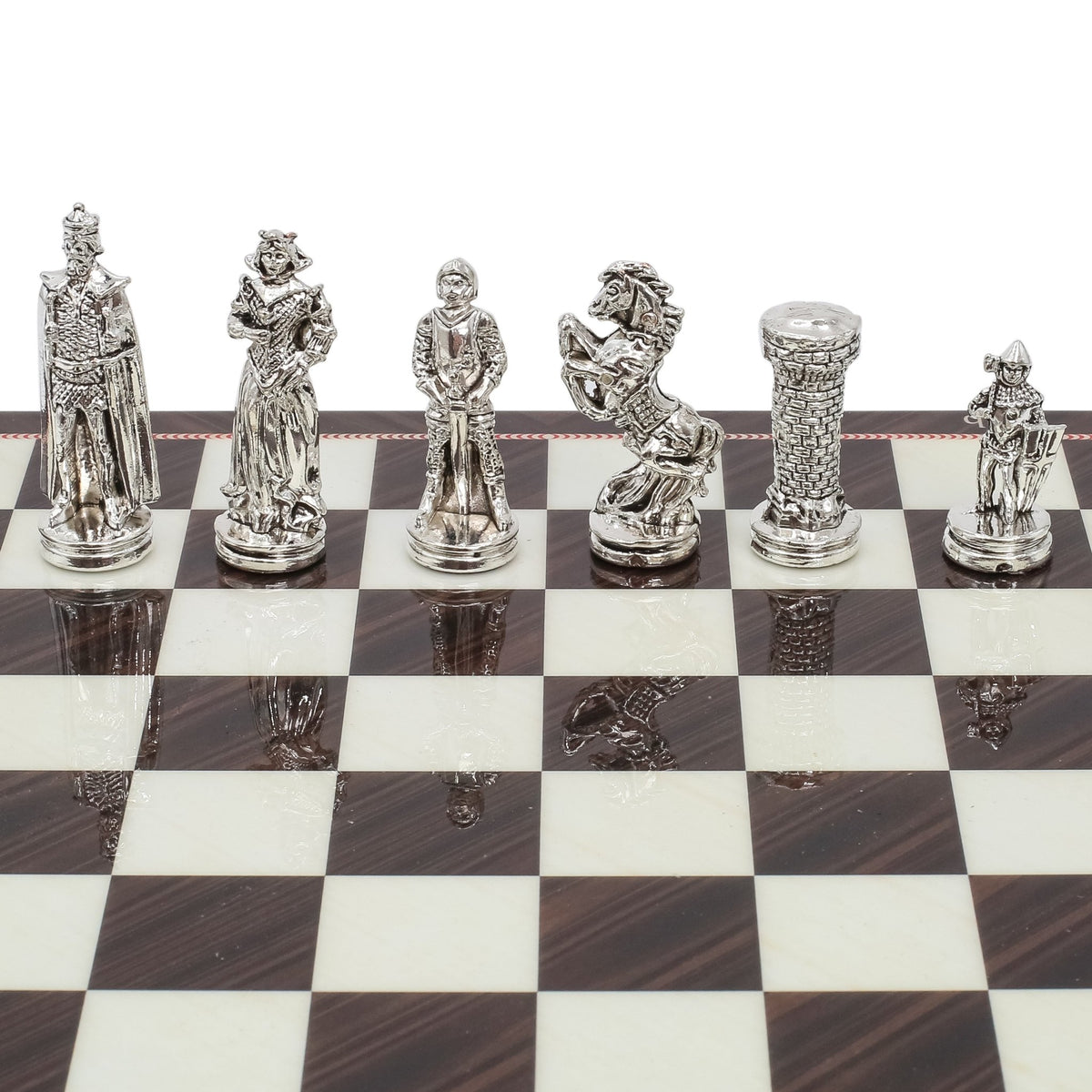 British Army Metal Chess Set | Wooden Chess Board 30CM (12") - Cooper Chess