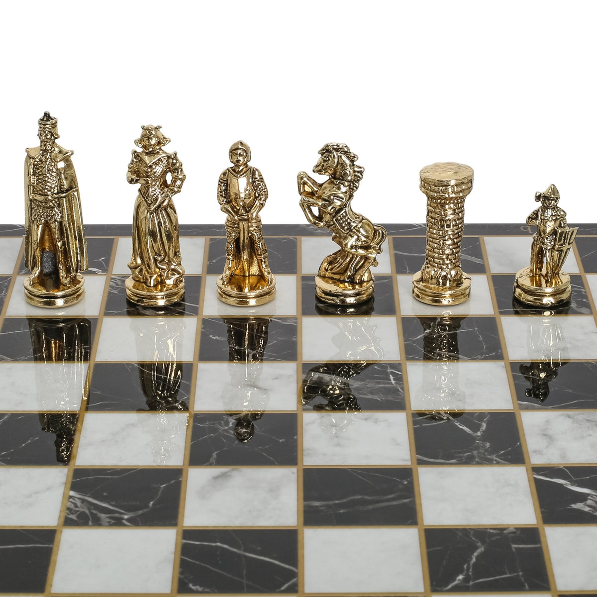 British Army Metal Chess Set | Wooden Chess Board 30CM (12") - Cooper Chess