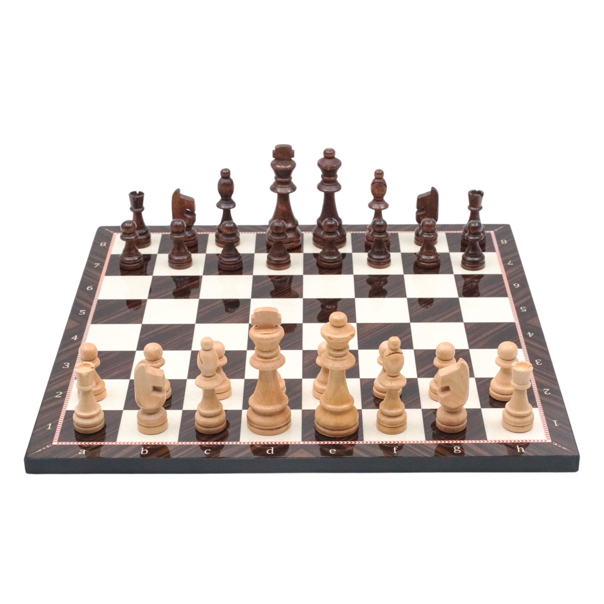 Walnut Look Wooden Chess Set with Wooden Chess Pieces - Cooper Chess