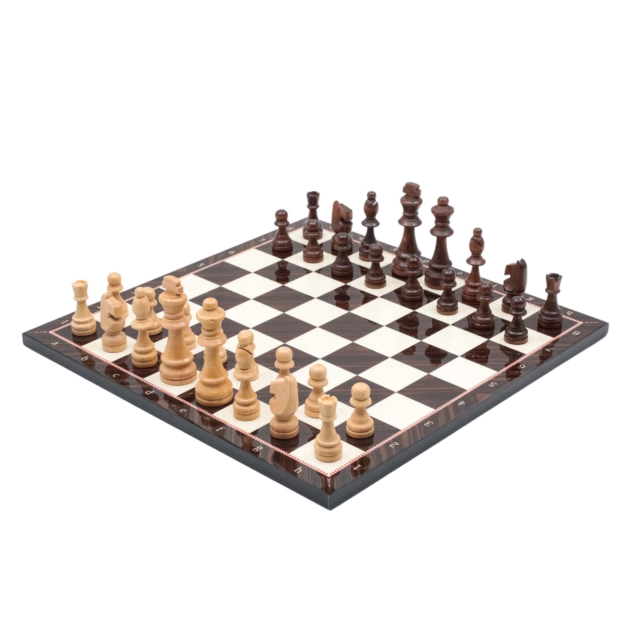 Walnut Look Wooden Chess Set with Wooden Chess Pieces - Cooper Chess