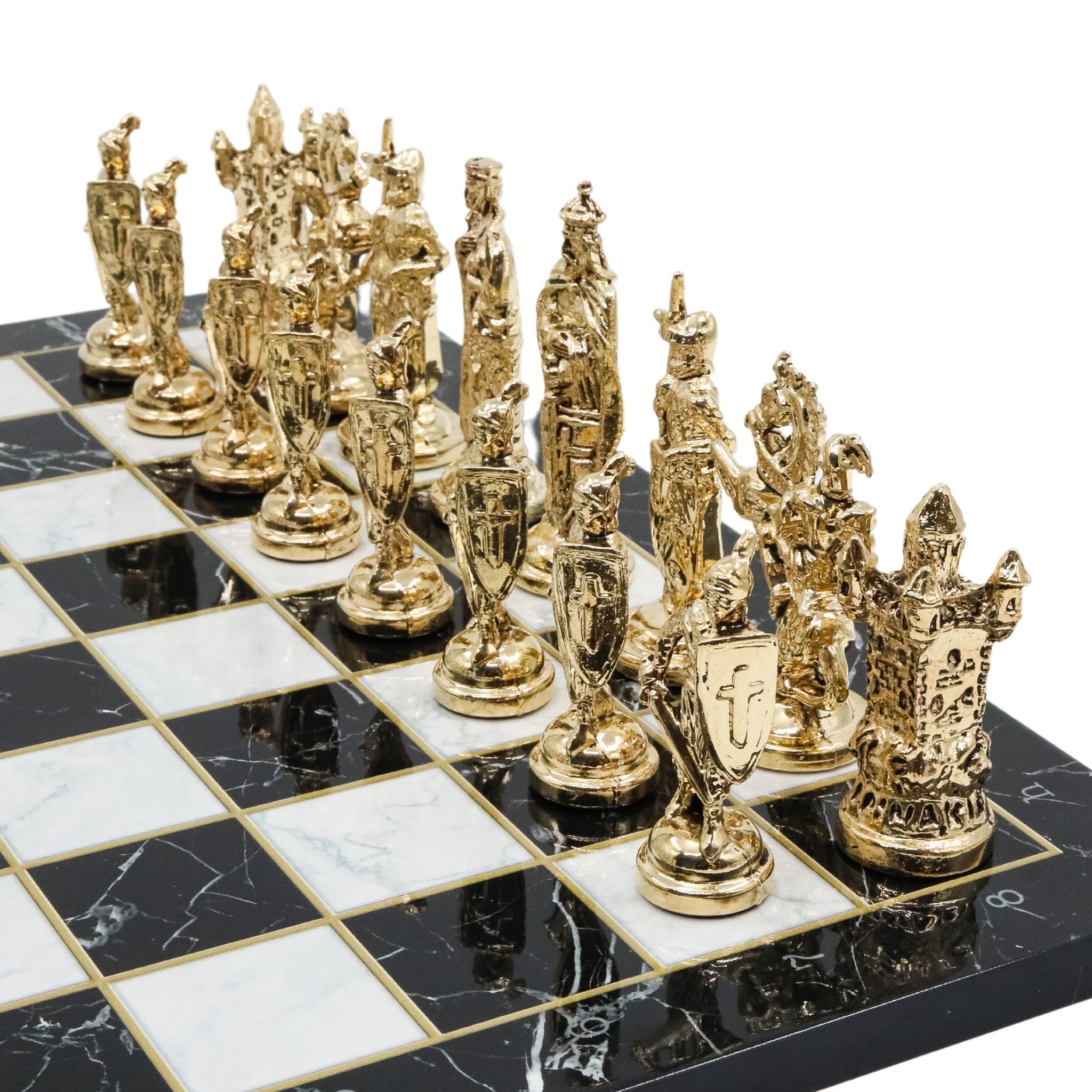 British Army Chess Set | Wooden Chess Board 44CM (17") with Die Cast Metal Chessmen - Cooper Chess