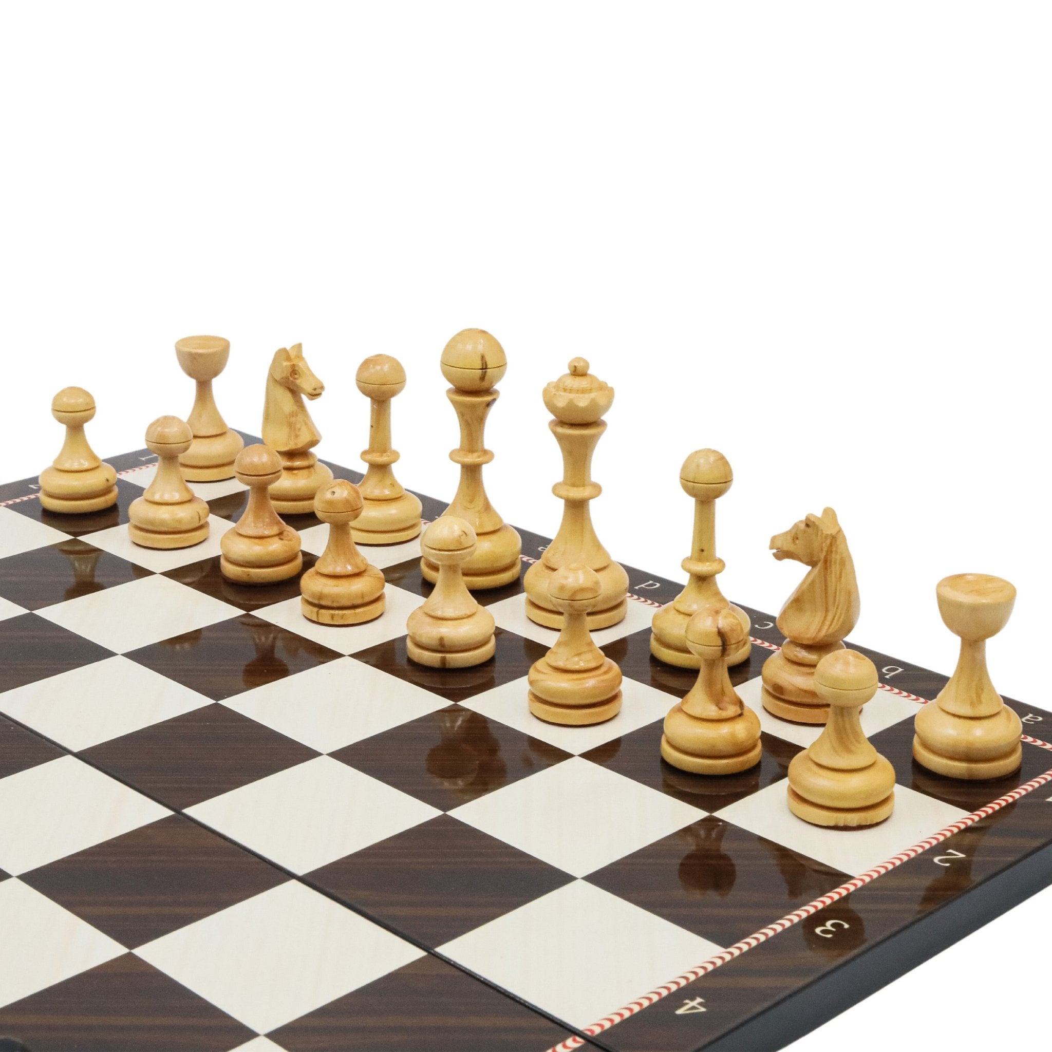 Limited Edition Artisan Chess Set - 100% Handmade Solid Wood Chessmen | Wooden Chess Board 44CM (17") - Model E1056 - Cooper Chess