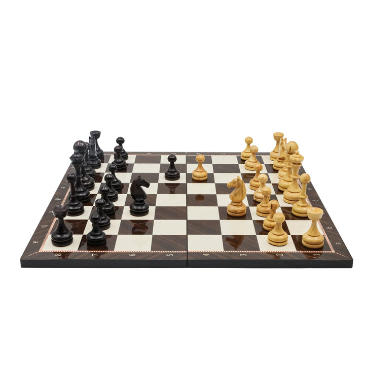 Limited Edition Artisan Chess Set - 100% Handmade Solid Wood Chessmen | Wooden Chess Board 44CM (17") - Model E1056 - Cooper Chess