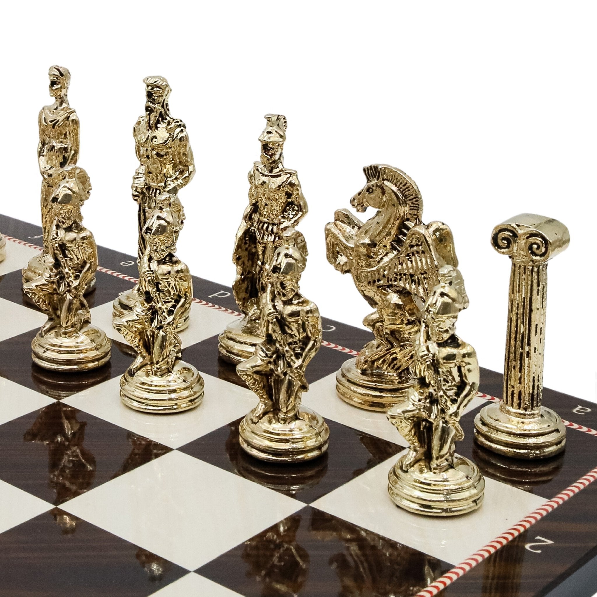 Greek Mythology Pegasus Chess Set | Wooden Chess Board 44CM (17") - Cooper Chess