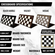 Greek Mythology Pegasus Metal Chess Set | Wooden Chess Board 44CM (17") - Cooper Chess