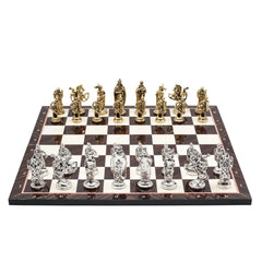 British Army Chess Set | Wooden Chess Board 44CM (17") with Die Cast Metal Chessmen - Cooper Chess