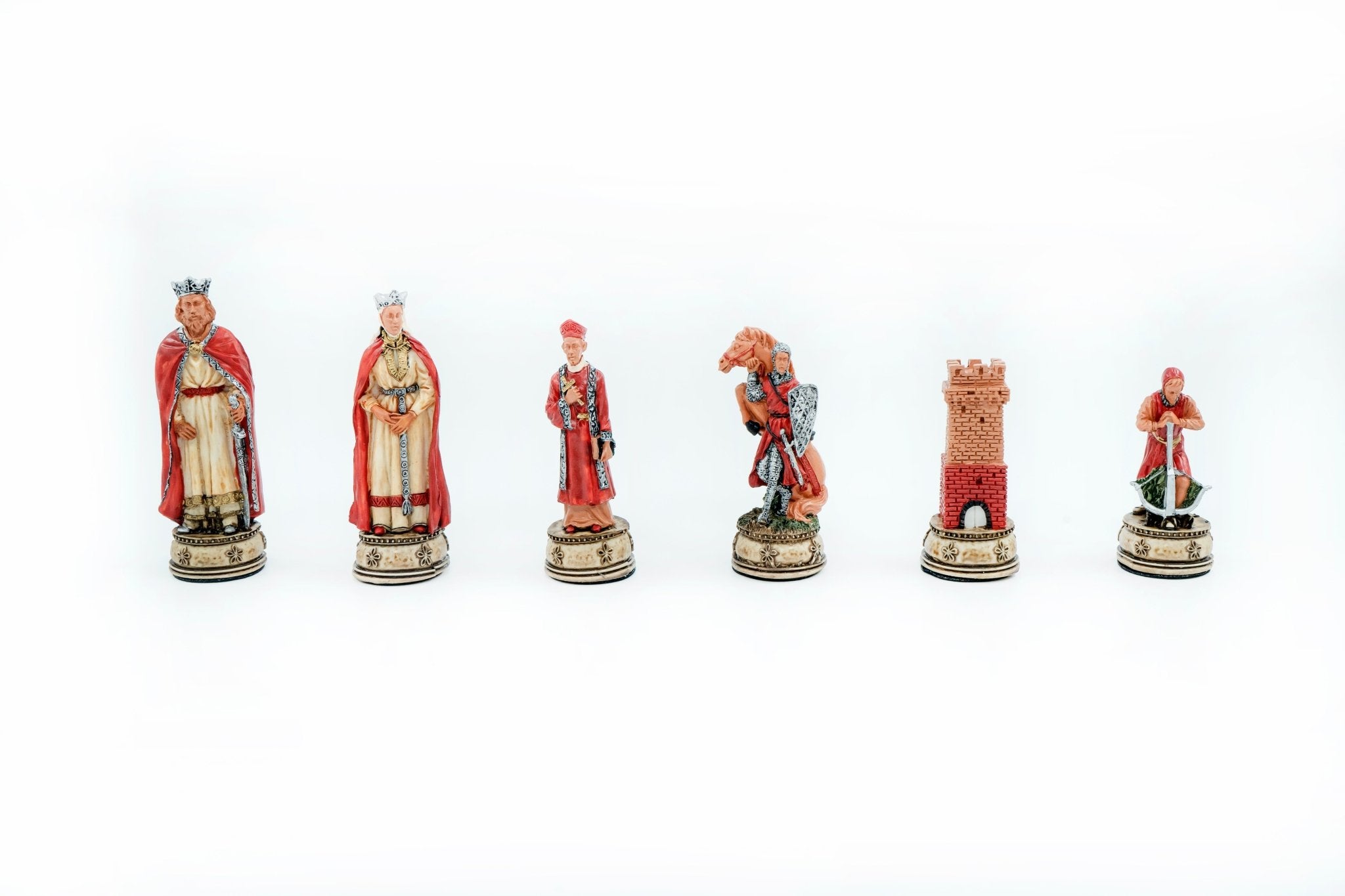 Storage Chess Set with Hand - painted Camelot King Arthur Figures | 37 CM (15") Storage Chess Board | British English Themed Figures - Cooper Chess