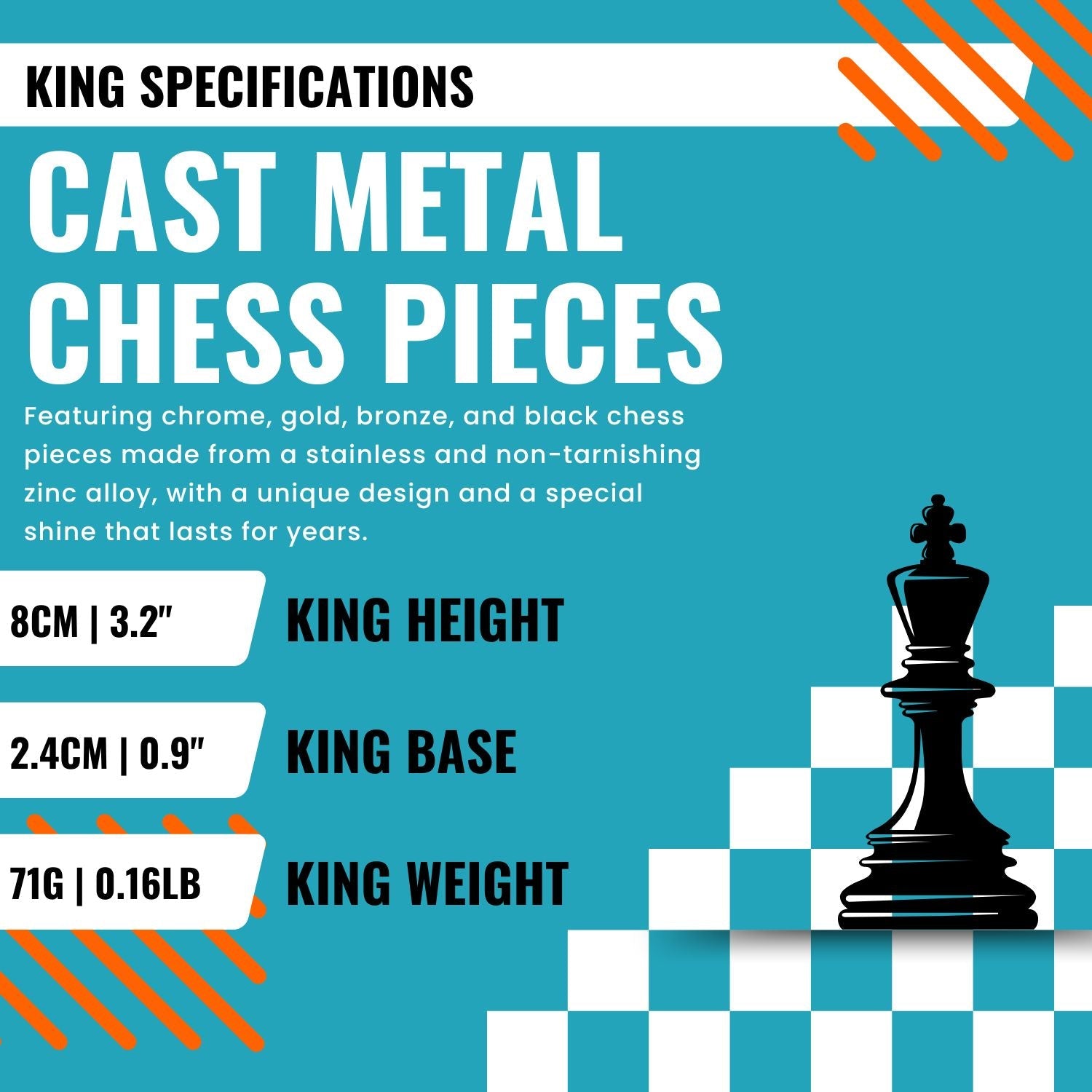 Storage Chess Set with Die Cast Metal Greek Poseidon Chessmen | 37 CM (15") Storage Chess Board | Mythology Themed Figures - Cooper Chess