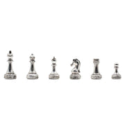 37 CM (15") Storage Chess Set with Metal Weighted Classic Baroque Figures (Bronze vs Silver) - Cooper Chess