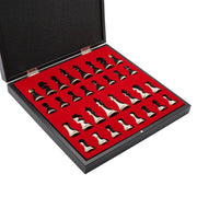37 CM (15") Storage Chess Set with Metal Weighted Soft Touch Figures (White vs Black) - Cooper Chess