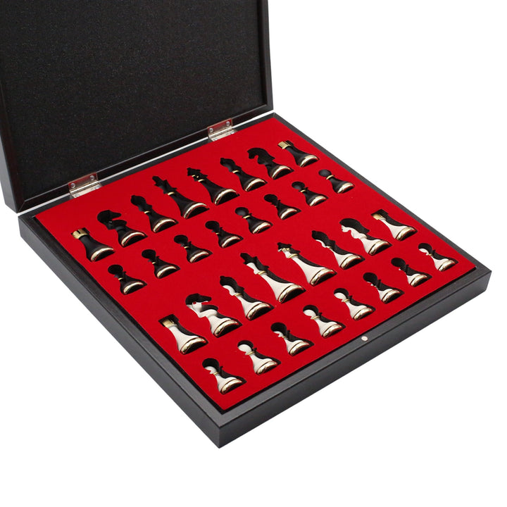 37 CM (15") Storage Chess Set with Metal Weighted Soft Touch Figures (White vs Black) - Cooper Chess