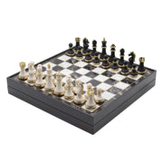 37 CM (15") Storage Chess Set with Metal Weighted Soft Touch Figures (White vs Black) - Cooper Chess